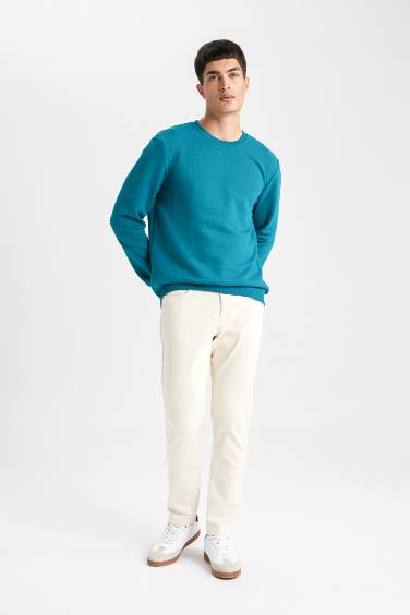 سويت شيرت مطبوع قصة عادية بياخة مستديرة