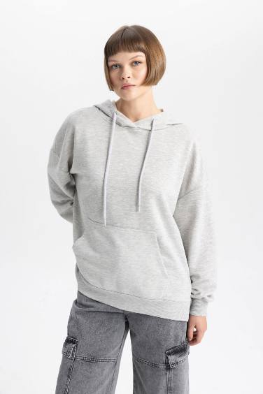 Oversize Fit Polo Neck Sweatshirt