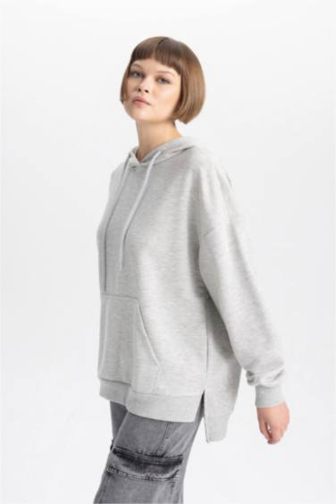 Oversize Fit Polo Neck Sweatshirt