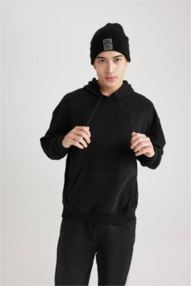 سويت شيرت اوفر سايز بغطاء للرأس بجيب