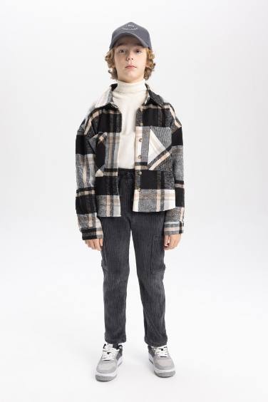 Boy Cargo Fit Corduroy Trousers