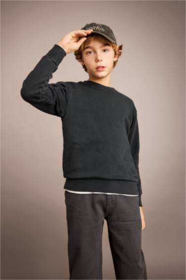 Boy Washed Faded Effect Sweatshirt