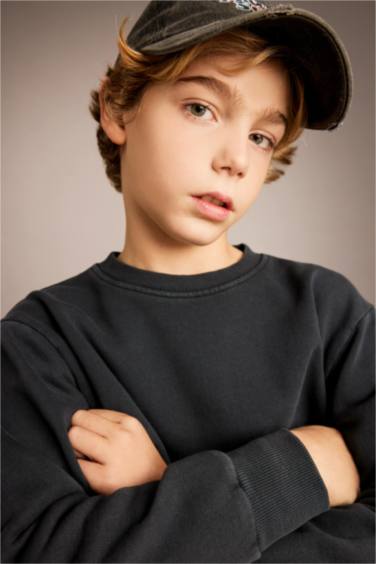 Boy Washed Faded Effect Sweatshirt