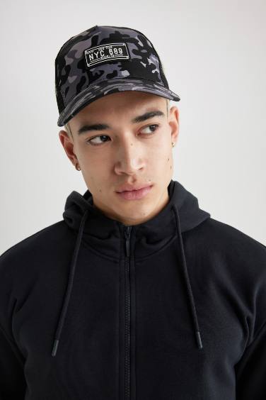 Man Label Printed Gabardine Baseball and Basketball Cap