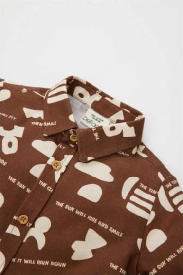 Chemise Twill à Manches Longues à Motifs pour Bébé Garçon