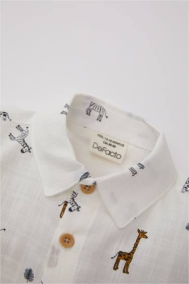 Chemise Mousseline Manches Longues à Motifs Pour Bébé Garçon