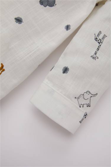 Chemise Mousseline Manches Longues à Motifs Pour Bébé Garçon