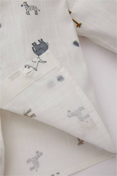 Chemise Mousseline Manches Longues à Motifs Pour Bébé Garçon