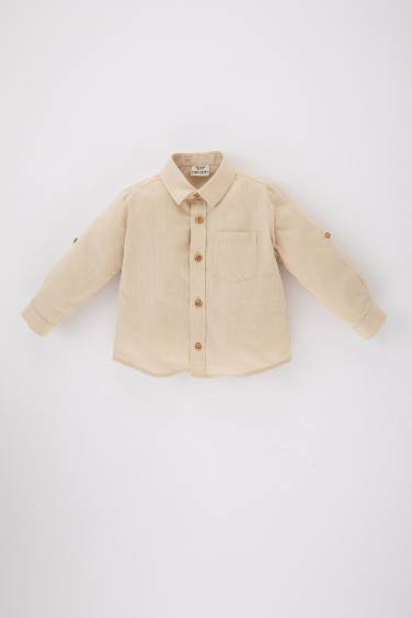 Chemise Popeline Manches Longues Pour Bébé Garçon