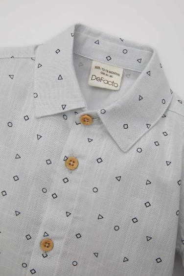 قميص كم طويل بيبي اولادي مطبوع قصة عادية