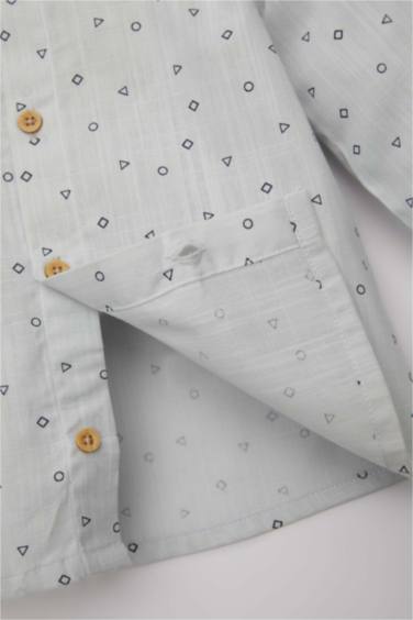 قميص كم طويل بيبي اولادي مطبوع قصة عادية