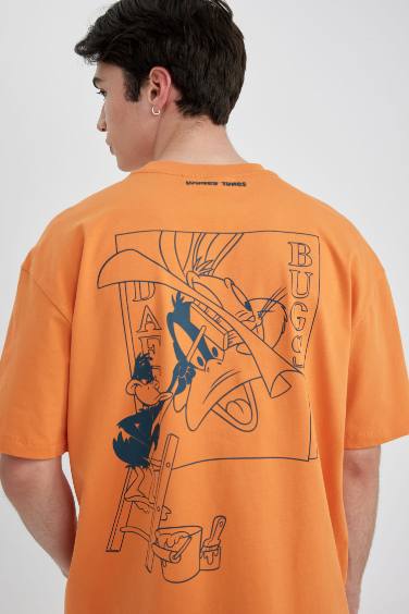 Oversize Fit Looney Tunes Licensed Crew Neck Printed T-Shirt