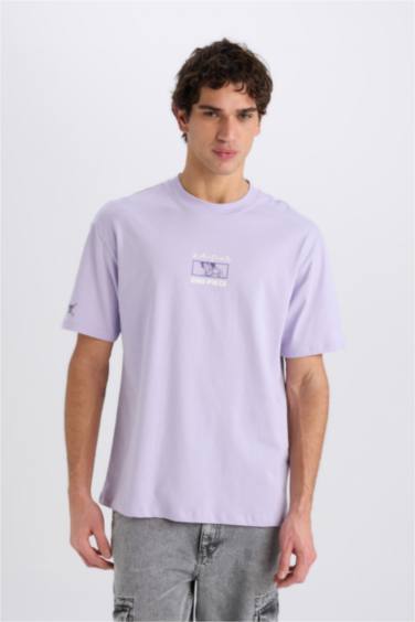 Boxy Fit One Piece Crew Neck Printed Short Sleeve T-Shirt