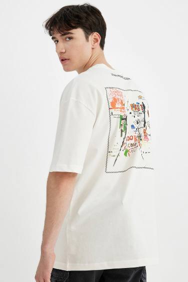 Comfort Fit Jean-Michel Basquiat Licensed Crew Neck Printed T-Shirt