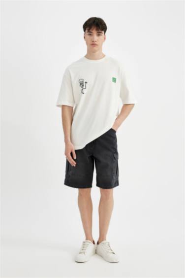 تيشيرت نص ردن قصة مريحة من جان ميشيل باسكيات