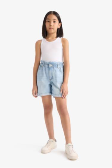 Girl Paperbag Denim Shorts
