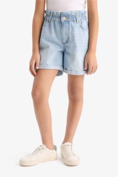 Girl Paperbag Denim Shorts