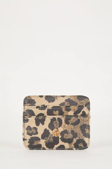 Woman Animal Printed Faux Leather Card Holder