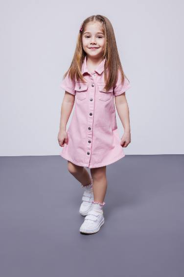 Baby Girl Short Sleeve Jean Dress