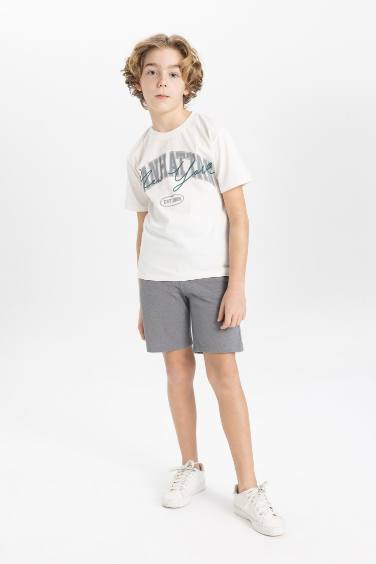 Boy Printed Short Sleeve T-Shirt Shorts 2 Piece Set