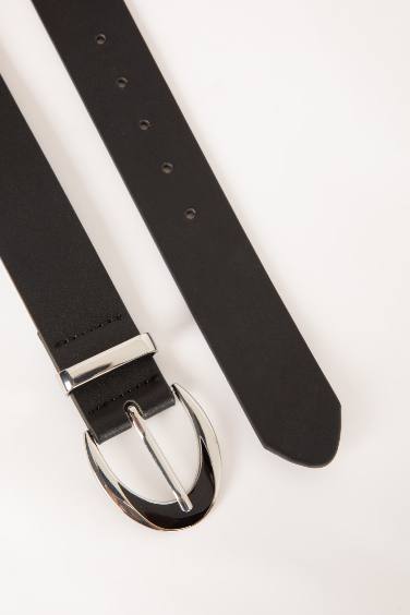 Woman Faux Leather Denim Belt