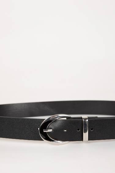 Woman Faux Leather Denim Belt