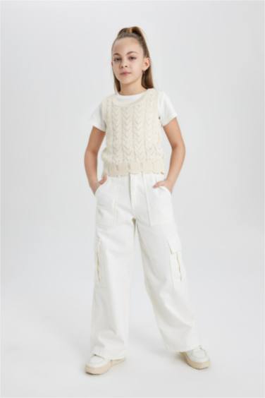 كروب توب بناتي برقبة مستديرة