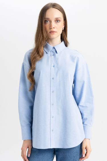 Relax Fit Shirt Collar Oxford Basic Tunic