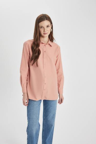 Relax Fit Poplin Long Sleeve Shirt Tunic