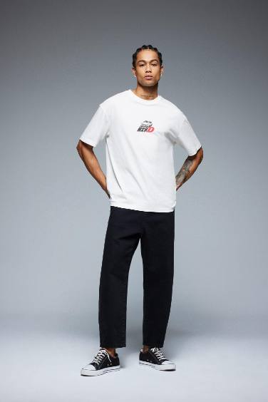 %100 Pamuk Relaxed Slouchy Fit Rahat Beli Lastikli Rahat Kesim Dar Paça Siyah Jean Pantolon