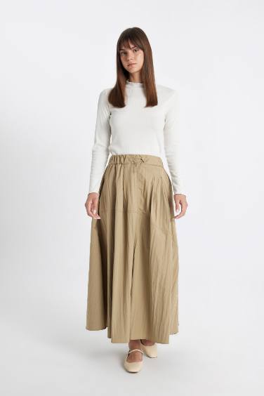 A-Line Parachute Long Skirt