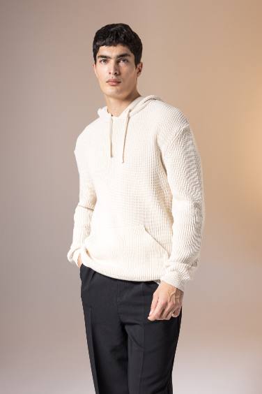 Relax Fit Hooded Knitwear Pullover