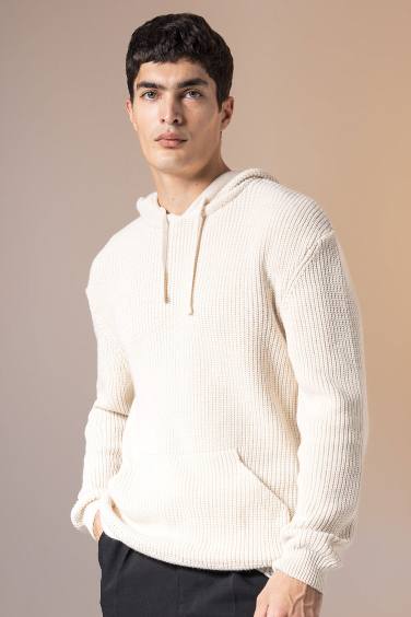 Relax Fit Hooded Knitwear Pullover