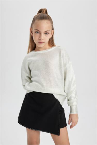 Girl Regular Fit Crew Neck Pullover