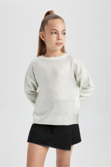 Girl Regular Fit Crew Neck Pullover