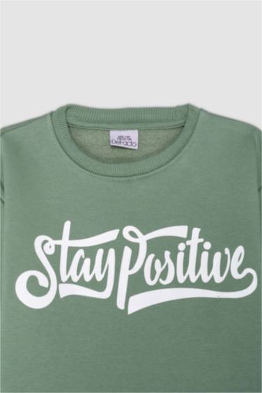 Boy Regular Fit Crew Neck Thick Sweatshirt