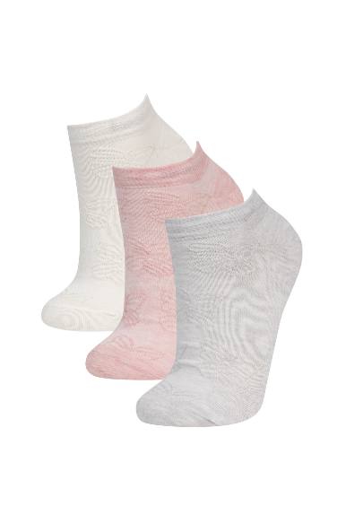 Woman 3 Piece Cotton Booties Socks