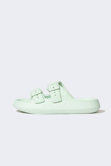 Girl High Sole Double Striped Eva Slippers