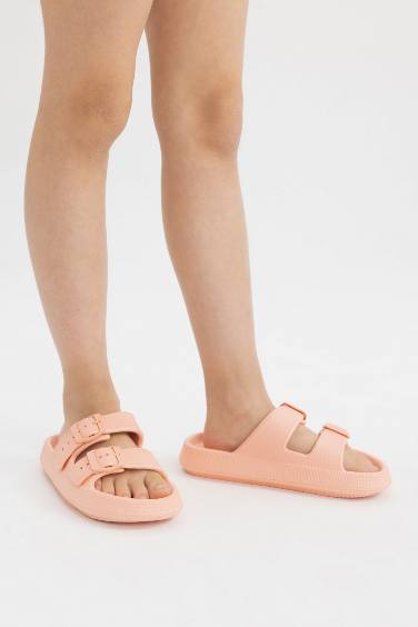 Girl High Sole Double Striped Eva Slippers