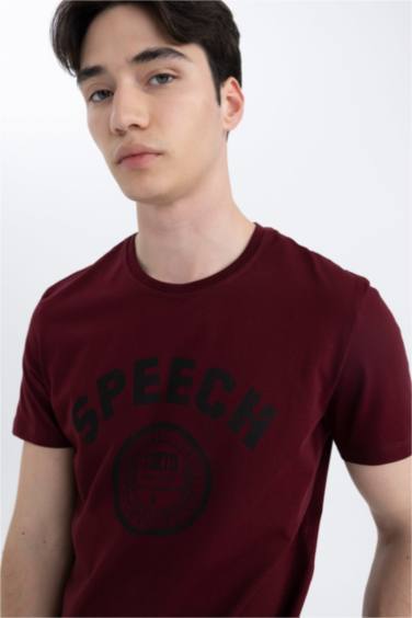 Slim Fit Crew Neck Printed Short Sleeve T-Shirt