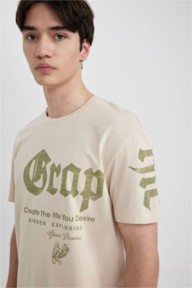 Regular Fit Crew Neck Printed T-Shirt