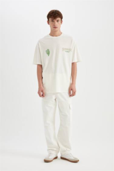 Comfort Fit Crew Neck Printed Short Sleeve T-Shirt