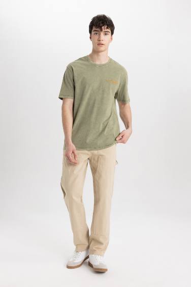 Regular Fit Crew Neck Printed Short Sleeve T-Shirt