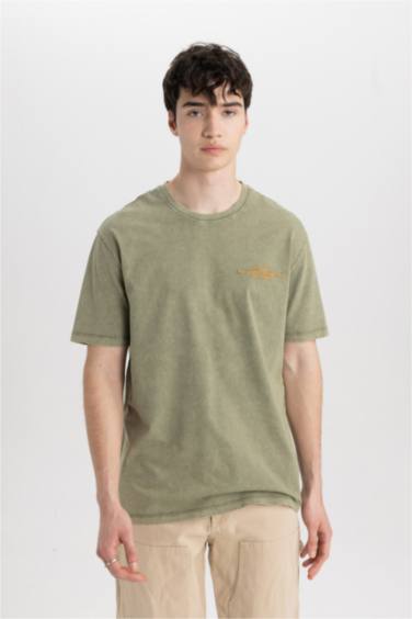 Regular Fit Crew Neck Printed Short Sleeve T-Shirt