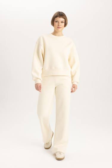 Relax Fit Crew Neck Thick Sweatshirt