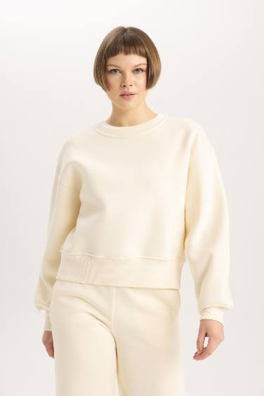 Relax Fit Crew Neck Thick Sweatshirt