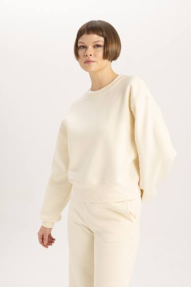 Relax Fit Crew Neck Thick Sweatshirt