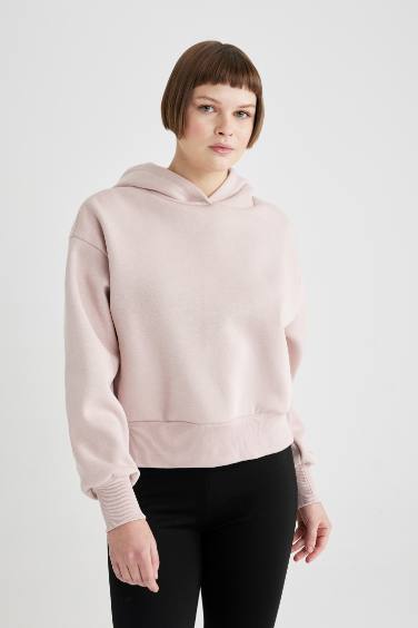 Boxy Fit Hooded Thick Sweatshirt Fabric Sweatshirt