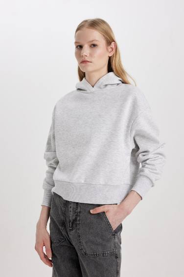 Sweatshirt à Capuche Oversize en tissu Épais