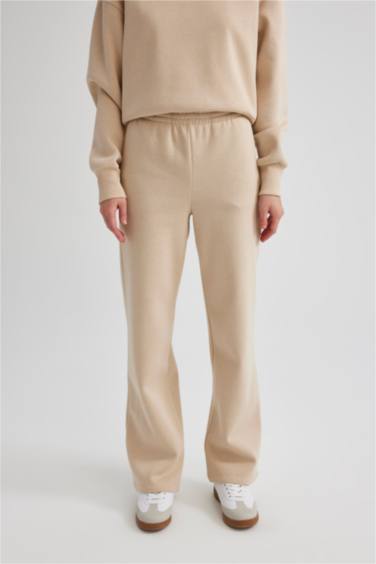 بنطلون سويت بانتس جوجر تقيل قصة مستقيمة بجيب وخصر عالي